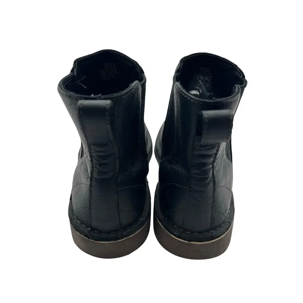 LL Bean Women’s Stonington Boots SZ 8 Black Leather Slip On Comfort Chelsea